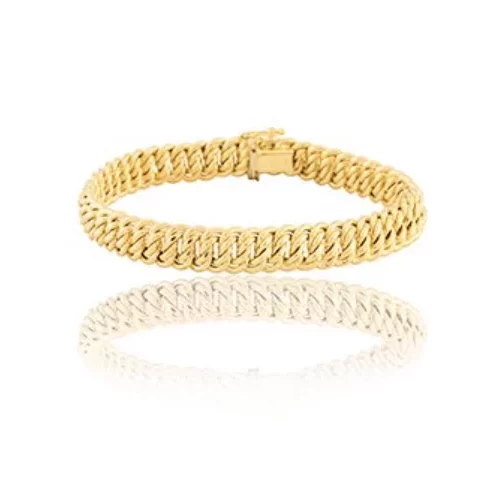 Bracelet maille americaine  -or 18 carats - 1650 E