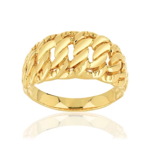 BAGUE MAILLE AMERICAINE/ USA - OR JAUNE  - 650 €