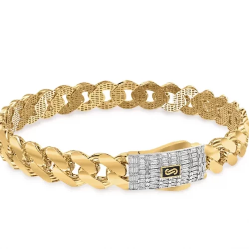 Bracelet Chaîne de Monaco classique à anneaux et baguettes Or 18 kt - 2850 e