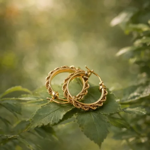 Boucles oreilles creole corde en or 18 carats-750 e