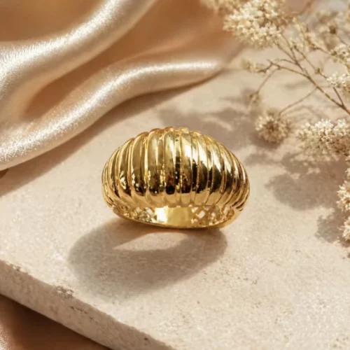 Bague Striée Bombée
