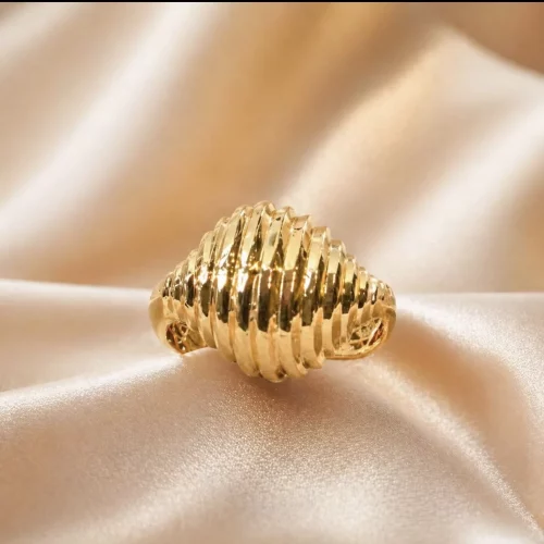 Bague Bombée Striée